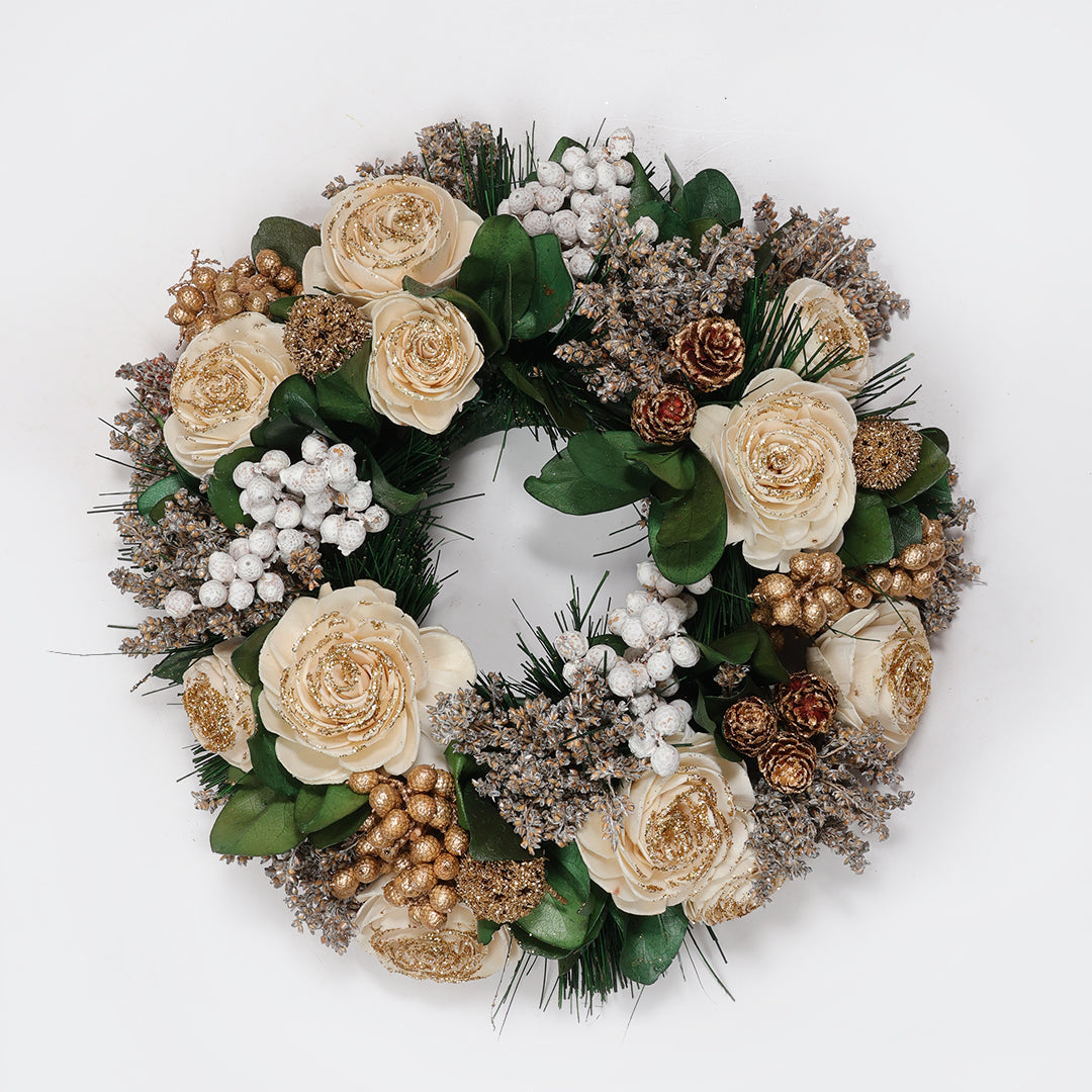 Beige & Gold Table Wreath