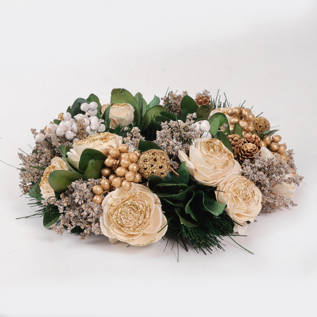 Beige & Gold Table Wreath