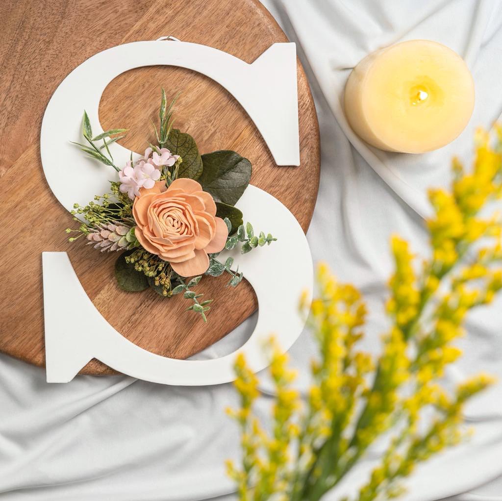 White Floral Alphabets