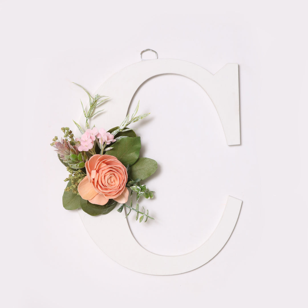 White Floral Alphabets