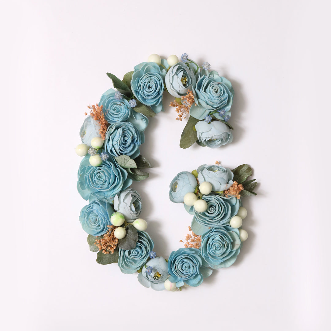 Blue Floral Alphabets