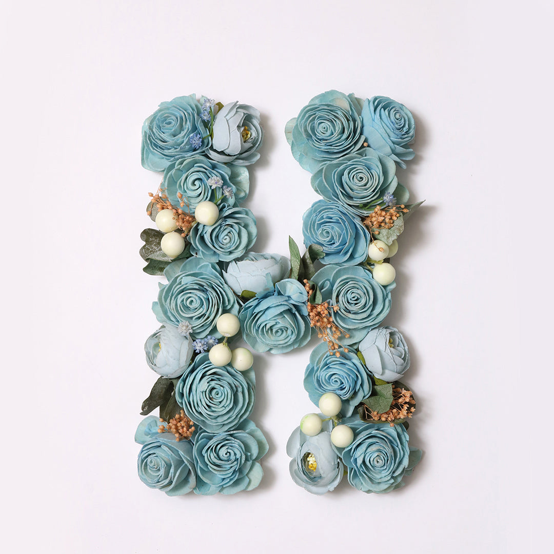 Blue Floral Alphabets