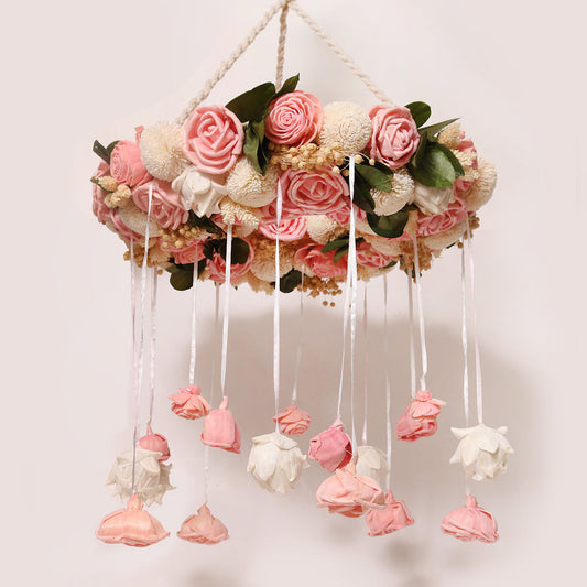 Pink Shola Rose Chandelier