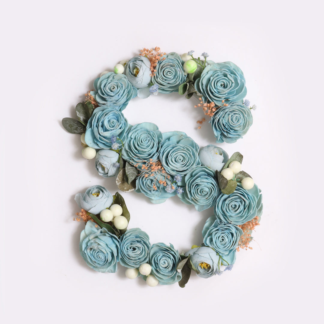 Blue Floral Alphabets