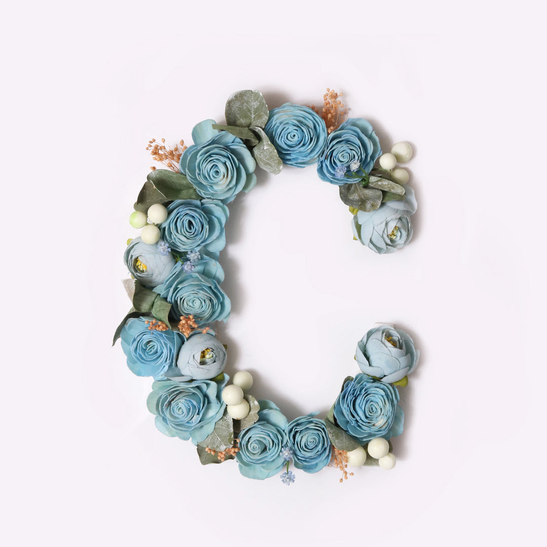 Blue Floral Alphabets