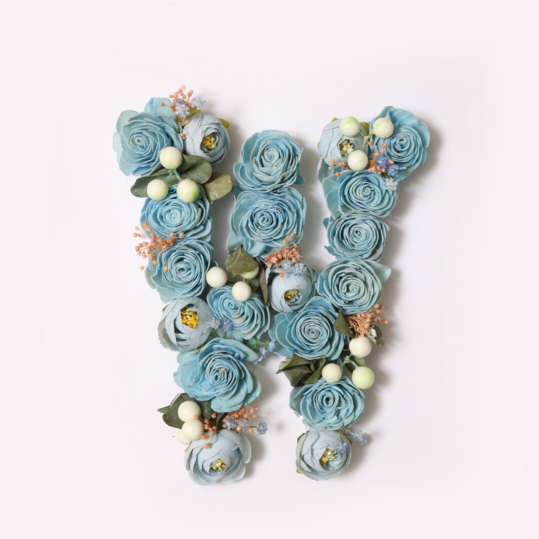 Blue Floral Alphabets