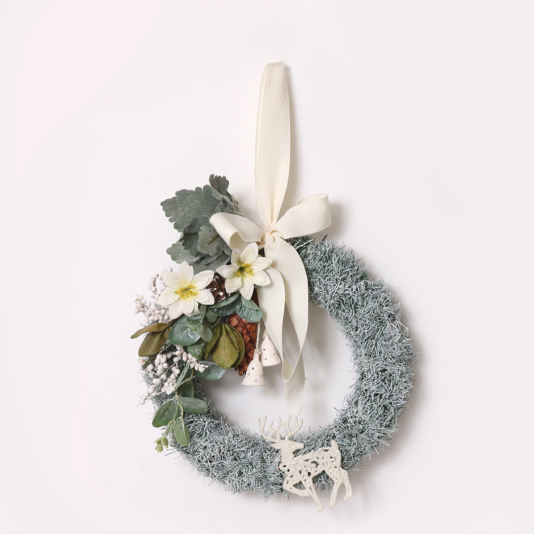 White Ornament Christmas Wreath