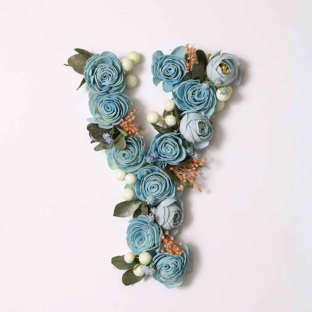 Blue Floral Alphabets