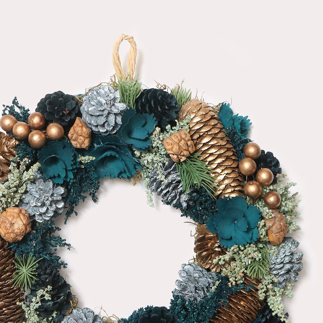 Gold Pinecone Wreath