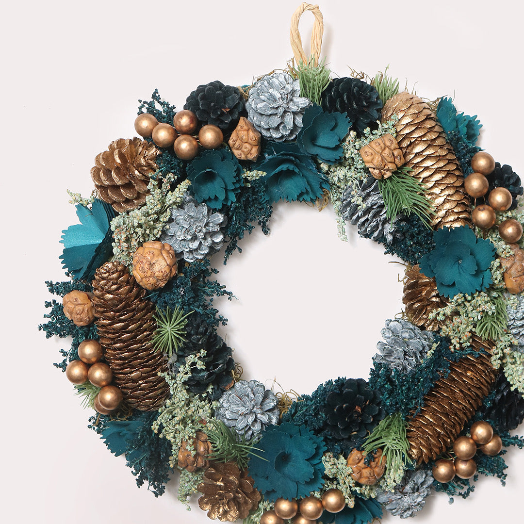 Gold Pinecone Wreath